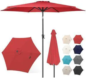 FLAME&SHADE Patio Umbrella Outdoor with Push Button Tilt, 10 ft Red | UV Protection, Waterproof, Large Porch Deck Umbrella for Pool, Table, Garden, Backyard, Provides Shade FLAME&SHADE Patio Umbrella Outdoor with Push Button Tilt, 10 ft Red | UV Protection, Waterproof, Large Porch Deck Umbrella for Pool, Table, Garden, Backyard, Provides Shade