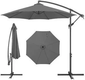 FLAME&SHADE Cantilever Patio Umbrella Outdoor, 10 FT, Anthracite | 3-Year Fade Resistance Fabric, Large Offset Umbrella with Cross Base for Deck Porch Pool Yard Garden FLAME&SHADE Cantilever Patio Umbrella Outdoor, 10 FT, Anthracite | 3-Year Fade Resistance Fabric, Large Offset Umbrella with Cross Base for Deck Porch Pool Yard Garden