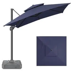 FLAME&SHADE Cantilever Patio Umbrella Outdoor, 8.2x8.2 FT Square, Dark blue | 360-Degree Rotation, 3-Year Fade Resistance Fabric, Large Offset Umbrella Outdoor for Deck Porch Pool Yard Garden FLAME&SHADE Cantilever Patio Umbrella Outdoor, 8.2x8.2 FT Square, Dark blue | 360-Degree Rotation, 3-Year Fade Resistance Fabric, Large Offset Umbrella Outdoor for Deck Porch Pool Yard Garden