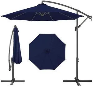 FLAME&SHADE Cantilever Patio Umbrella Outdoor, 10 FT, Navy Blue | 3-Year Fade Resistance Fabric, Large Offset Umbrella with Cross Base for Deck Porch Pool Yard Garden FLAME&SHADE Cantilever Patio Umbrella Outdoor, 10 FT, Navy Blue | 3-Year Fade Resistance Fabric, Large Offset Umbrella with Cross Base for Deck Porch Pool Yard Garden
