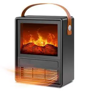 FLAME&SHADE Portable Electric Fireplace Heater for Indoor Use, Fire Place Heaters with 3D LED Flame Overheat & Tilt Protection, Space Heater Small Fireplace for Home Office Christmas Decoration, Black FLAME&SHADE Portable Electric Fireplace Heater for Indoor Use, Fire Place Heaters with 3D LED Flame Overheat & Tilt Protection, Space Heater Small Fireplace for Home Office Christmas Decoration, Black