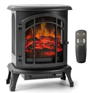 24" Electric Fireplace Heater Stove - Infrared Heater with Realistic LED 3D Flames and Remote Contro, Fire Place Electric, Fake Freestanding Fireplace for Indoor Use, Timer, 750 | 1500W 24" Electric Fireplace Heater Stove - Infrared Heater with Realistic LED 3D Flames and Remote Contro, Fire Place Electric, Fake Freestanding Fireplace for Indoor Use, Timer, 750 | 1500W