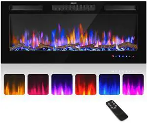 42" Electric Fireplace Inserts - Recessed Fire Place and Wall Fireplace Heater, Indoor Wall Mounted Faux Floating Fireplace with Remote Control, Adjustable Flame Color and Brightness, 750 | 1500W 42" Electric Fireplace Inserts - Recessed Fire Place and Wall Fireplace Heater, Indoor Wall Mounted Faux Floating Fireplace with Remote Control, Adjustable Flame Color and Brightness, 750 | 1500W
