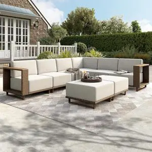 HERA'S HOUSE 8pcs Patio Sectional Furniture Set with 10" Thick Cushions | Outdoor Wicker Sofa with 5.5" Wide Arm, L-Shape Modular Yellow Rattan Conversation Chairs, Low Profile Lawn Yard Couch, Beige HERA'S HOUSE 8pcs Patio Sectional Furniture Set with 10" Thick Cushions | Outdoor Wicker Sofa with 5.5" Wide Arm, L-Shape Modular Yellow Rattan Conversation Chairs, Low Profile Lawn Yard Couch, Beige