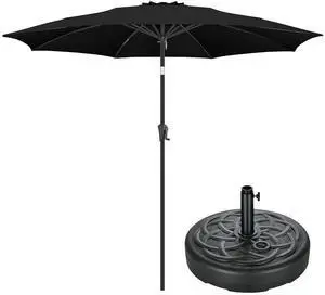 FLAME&SHADE 11ft Patio Umbrella with Base included, Outdoor Umbrella with stand for UV Protection, Table Market Umbrella for Garden, Deck, Backyard, Pool and Beach FLAME&SHADE 11ft Patio Umbrella with Base included, Outdoor Umbrella with stand for UV Protection, Table Market Umbrella for Garden, Deck, Backyard, Pool and Beach