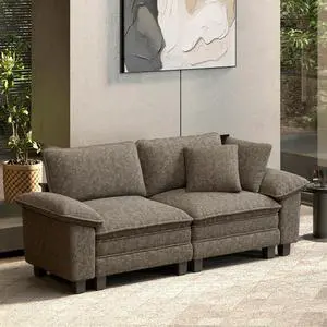 HERA'S HOUSE 88" Oversized Modular Sectional Loveseat Sofa,Chenille Ash | Loveseat Living Room Couches, Wider Armrest and Deep Seat, Comfy Cloud Couch with Ottoman, Light Gray HERA'S HOUSE 88" Oversized Modular Sectional Loveseat Sofa,Chenille Ash | Loveseat Living Room Couches, Wider Armrest and Deep Seat, Comfy Cloud Couch with Ottoman, Light Gray