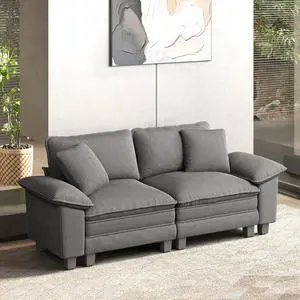 HERA'S HOUSE 88" Oversized Modular Sectional Loveseat Sofa, Corduroy Grey | Loveseat Living Room Couches, Wider Armrest and Deep Seat, Comfy Cloud Couch with Ottoman, Wood Sturdy Frame HERA'S HOUSE 88" Oversized Modular Sectional Loveseat Sofa, Corduroy Grey | Loveseat Living Room Couches, Wider Armrest and Deep Seat, Comfy Cloud Couch with Ottoman, Wood Sturdy Frame