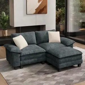 HERA'S HOUSE 3-Seat L Shaped Modular Cloud Couch Sectional Sofa Ottoman | Modern 87.5" Couch, Cyan, Wider Armrest, Comfy Deep Seat, Soft Chenille Sofa for Living Room HERA'S HOUSE 3-Seat L Shaped Modular Cloud Couch Sectional Sofa Ottoman | Modern 87.5" Couch, Cyan, Wider Armrest, Comfy Deep Seat, Soft Chenille Sofa for Living Room