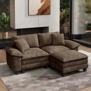 HERA'S HOUSE 3-Seat L Shaped Modular Cloud Couch Sectional Sofa Ottoman | Modern 87.5" Couch, Grayish Brown, Wider Armrest, Comfy Deep Seat, Soft Chenille Sofa for Living Room HERA'S HOUSE 3-Seat L Shaped Modular Cloud Couch Sectional Sofa Ottoman | Modern 87.5" Couch, Grayish Brown, Wider Armrest, Comfy Deep Seat, Soft Chenille Sofa for Living Room