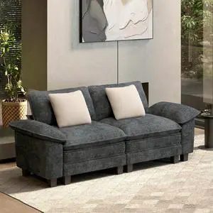 HERA'S HOUSE 88" Oversized Modular Sectional Loveseat Sofa,Chenille Blue | Loveseat Living Room Couches, Wider Armrest and Deep Seat, Comfy Cloud Couch with Ottoman, Wood Sturdy Frame HERA'S HOUSE 88" Oversized Modular Sectional Loveseat Sofa,Chenille Blue | Loveseat Living Room Couches, Wider Armrest and Deep Seat, Comfy Cloud Couch with Ottoman, Wood Sturdy Frame