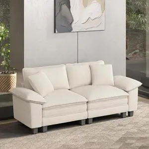 HERA'S HOUSE 88" Oversized Modular Sectional Loveseat Sofa, Corduroy Beige | Loveseat Living Room Couches, Wider Armrest and Deep Seat, Comfy Cloud Couch with Ottoman, Wood Sturdy Frame HERA'S HOUSE 88" Oversized Modular Sectional Loveseat Sofa, Corduroy Beige | Loveseat Living Room Couches, Wider Armrest and Deep Seat, Comfy Cloud Couch with Ottoman, Wood Sturdy Frame