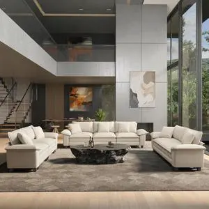 HERA'S HOUSE 3 Pieces Modular Sectional Cloud Couch and Loveseat Sofa Set | Modern 7-Seater Sofa Set , White, Wider Armrest, Comfy Deep Seat, Soft Chenille Furniture Set for Living Room HERA'S HOUSE 3 Pieces Modular Sectional Cloud Couch and Loveseat Sofa Set | Modern 7-Seater Sofa Set , White, Wider Armrest, Comfy Deep Seat, Soft Chenille Furniture Set for Living Room