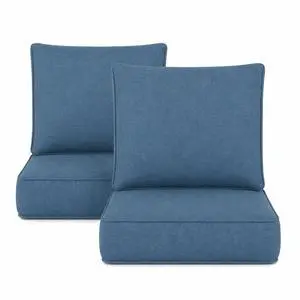 Outdoor Chair Cushion Set of 2, 24x24 Deep Seat Patio Cushions for Outdoor Furniture, Replacement Seat and Back Cushion Set with 5.75" Thick High-Density Foam, Waterproof Oil Stain Resistant Fabric Outdoor Chair Cushion Set of 2, 24x24 Deep Seat Patio Cushions for Outdoor Furniture, Replacement Seat and Back Cushion Set with 5.75" Thick High-Density Foam, Waterproof Oil Stain Resistant Fabric