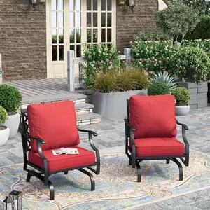 HERA'S HOUSE Outdoor Chairs Set of 2, 2 x Patio Chair with Red Cushions | 2 Seats Size, Alloy Steel Material, Red Rocking Chair Color, CUSHIONED CHAIRS FOR UNPARALLELED COMFORT5 HERA'S HOUSE Outdoor Chairs Set of 2, 2 x Patio Chair with Red Cushions | 2 Seats Size, Alloy Steel Material, Red Rocking Chair Color, CUSHIONED CHAIRS FOR UNPARALLELED COMFORT5