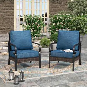 HERA'S HOUSE 2-Piece Metal Patio Conversation Set, Peacock Blue | High Back, All-Weather, For Garden, Deck, Backyard HERA'S HOUSE 2-Piece Metal Patio Conversation Set, Peacock Blue | High Back, All-Weather, For Garden, Deck, Backyard