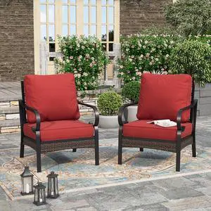 HERA'S HOUSE 2-Piece Metal Patio Conversation Set, Black | High Back, All-Weather, For Garden, Deck, Backyard HERA'S HOUSE 2-Piece Metal Patio Conversation Set, Black | High Back, All-Weather, For Garden, Deck, Backyard