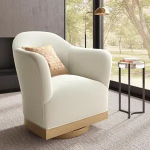 HERA'S HOUSE Swivel Barrel Accent Chair, Wood Base High-Back Corduroy Beige | Modern Armchair, Reinforced Frame, Wide Swivel Base, Ergonomic High-Back Support, Fully Assembled, Living Room Bedroom HERA'S HOUSE Swivel Barrel Accent Chair, Wood Base High-Back Corduroy Beige | Modern Armchair, Reinforced Frame, Wide Swivel Base, Ergonomic High-Back Support, Fully Assembled, Living Room Bedroom
