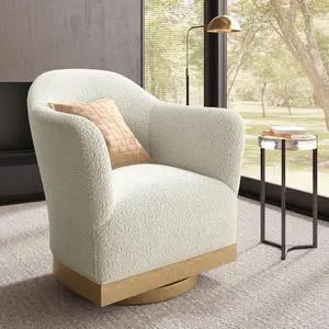 HERA'S HOUSE Swivel Barrel Accent Chair, Wood Base, High-Back, Boucle White | Modern Armchair, Reinforced Frame, Wide Swivel Base, Ergonomic High-Back Support, Fully Assembled, Living Room Bedroom HERA'S HOUSE Swivel Barrel Accent Chair, Wood Base, High-Back, Boucle White | Modern Armchair, Reinforced Frame, Wide Swivel Base, Ergonomic High-Back Support, Fully Assembled, Living Room Bedroom