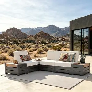 HERA'S HOUSE 6-Piece Patio Sectional Set, Modular Design | All-Weather, Waterproof Cushions, 28-Inch Coffee Table, For Garden, Deck, Backyard HERA'S HOUSE 6-Piece Patio Sectional Set, Modular Design | All-Weather, Waterproof Cushions, 28-Inch Coffee Table, For Garden, Deck, Backyard