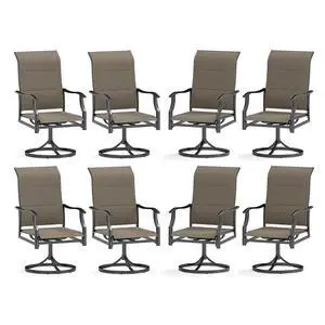 HERA'S HOUSE Patio Outdoor Swivel High-Back Rocking Chairs of 8, Outdoor Dining Chairs with All Weather Textilene Fabric,Wide Metal Armrests for Lawn, Porch or Garden HERA'S HOUSE Patio Outdoor Swivel High-Back Rocking Chairs of 8, Outdoor Dining Chairs with All Weather Textilene Fabric,Wide Metal Armrests for Lawn, Porch or Garden