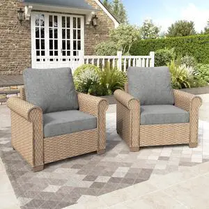 HERA'S HOUSE 2-Piece Wicker Patio Conversation Set, 2-Seat, Grey | All-Weather, Waterproof Cushions, For Garden, Backyard HERA'S HOUSE 2-Piece Wicker Patio Conversation Set, 2-Seat, Grey | All-Weather, Waterproof Cushions, For Garden, Backyard