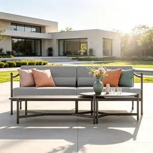 HERA'S HOUSE Patio Furniture Set, All Weather 5 Pieces Metal Outdoor Conversation Set with Sofa,Chairs and Coffee Table for Lawn, Garden, Backyard, Modern Outdoor Conversation Set for Deck HERA'S HOUSE Patio Furniture Set, All Weather 5 Pieces Metal Outdoor Conversation Set with Sofa,Chairs and Coffee Table for Lawn, Garden, Backyard, Modern Outdoor Conversation Set for Deck