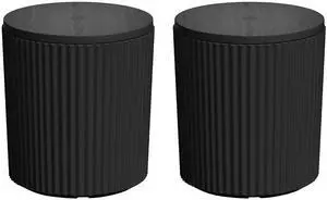 JEAREY Outdoor Side Table Set of 2, Umbrella Base, Ice Bucket, Black | Patio Table with Umbrella Hole, Fits 1.3"-1.9" Pole, Easy Assembly JEAREY Outdoor Side Table Set of 2, Umbrella Base, Ice Bucket, Black | Patio Table with Umbrella Hole, Fits 1.3"-1.9" Pole, Easy Assembly