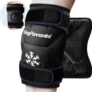 KingPavonini XXL Knee Ice Pack Wrap Around Entire Knee, 2 Packs, Black | 60-Min Long-Lasting for Surgery Recovery & Sports Injuries, Leakproof Ice Pack for Knee, 2-Level Coldness Instant Pain Relief KingPavonini XXL Knee Ice Pack Wrap Around Entire Knee, 2 Packs, Black | 60-Min Long-Lasting for Surgery Recovery & Sports Injuries, Leakproof Ice Pack for Knee, 2-Level Coldness Instant Pain Relief