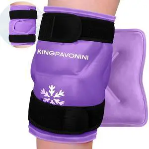 KingPavonini XXL Knee Ice Pack Wrap Around Entire Knee, 2 Packs, Purple | 60-Min Long-Lasting for Surgery Recovery & Sports Injuries, Leakproof Ice Pack for Knee, 2-Level Coldness Instant Pain Relief KingPavonini XXL Knee Ice Pack Wrap Around Entire Knee, 2 Packs, Purple | 60-Min Long-Lasting for Surgery Recovery & Sports Injuries, Leakproof Ice Pack for Knee, 2-Level Coldness Instant Pain Relief