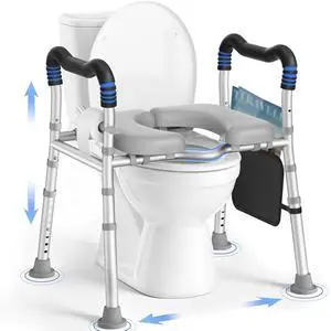 KingPavonini Raised Toilet Seat with Handles for Elderly, 500 lbs Capacity | Adjustable Height & Width, Toilet Seat Risers for Seniors, Handicap & Pregnancy Bathroom Safety, Fits Any Toilet KingPavonini Raised Toilet Seat with Handles for Elderly, 500 lbs Capacity | Adjustable Height & Width, Toilet Seat Risers for Seniors, Handicap & Pregnancy Bathroom Safety, Fits Any Toilet