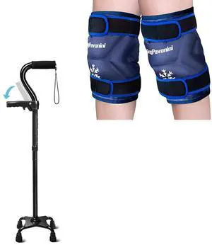 2 Pack XXL Knee Ice Pack Wrap and Adjustable Walking Cane for Men & Women 2 Pack XXL Knee Ice Pack Wrap and Adjustable Walking Cane for Men & Women