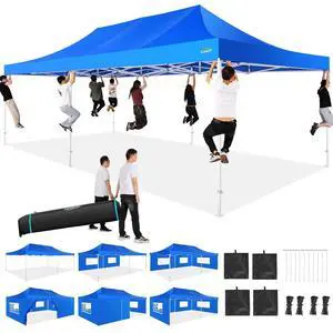 13x26 Heavy Duty Pop Up Canopy Tent with Sidewalls, Easy Up Canopy 13x26 Heavy Duty Pop Up Canopy Tent with Sidewalls, Easy Up Canopy