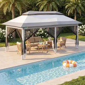 12x20 Pop up Canopy Tent - 12x20 Gazebo, Party Tents for Parties, Carpas para Fiestas, Large Outdoor Popup Patio Screened Gazebos, Shelter Tents with Net for Backyard, Commercial, White 12x20 Pop up Canopy Tent - 12x20 Gazebo, Party Tents for Parties, Carpas para Fiestas, Large Outdoor Popup Patio Screened Gazebos, Shelter Tents with Net for Backyard, Commercial, White