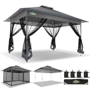 10x15 FT Pop up Gazebo on Clearance - Outdoor pop up Heavy Duty Canopy Tent,carpas para Patio,Screen Tents with Portable Carry Bag, Patio Gazebos for Camping, Garden, Deck, Backyard, Darkgray 10x15 FT Pop up Gazebo on Clearance - Outdoor pop up Heavy Duty Canopy Tent,carpas para Patio,Screen Tents with Portable Carry Bag, Patio Gazebos for Camping, Garden, Deck, Backyard, Darkgray