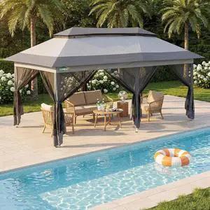 12x20 Pop up Canopy Tent - Gazebo, Party Tents for Parties, Carpas para Fiestas, Large Outdoor Popup Patio Screened Gazebos, Shelter Tents with Net for Backyard, Commercial,Darkgrey 12x20 Pop up Canopy Tent - Gazebo, Party Tents for Parties, Carpas para Fiestas, Large Outdoor Popup Patio Screened Gazebos, Shelter Tents with Net for Backyard, Commercial,Darkgrey