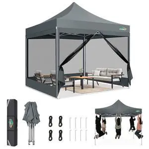 10x10 Heavy Duty Pop Up Canopy Tent with Mosquito Netting Sidewalls 10x10 Heavy Duty Pop Up Canopy Tent with Mosquito Netting Sidewalls