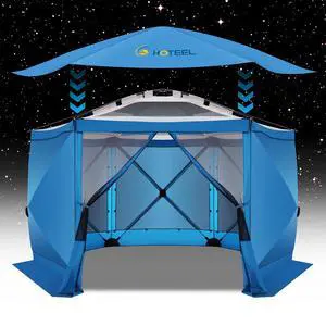 12x12 Pop Up Gazebo on Clearance for Stargazing with Sidewalls, Blue 12x12 Pop Up Gazebo on Clearance for Stargazing with Sidewalls, Blue
