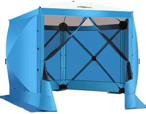 10x10 Pop Up Gazebo, Screen Tent with Carry Bag & Stakes, Blue 10x10 Pop Up Gazebo, Screen Tent with Carry Bag & Stakes, Blue