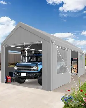 12x20 Heavy Duty Carport Portable Garage with Sidewalls 12x20 Heavy Duty Carport Portable Garage with Sidewalls
