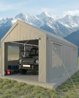 Carport 10'x20' Heavy Duty Portable Garage, 2.0 Powder Coated Frame(Better Than Galvanized), Waterproof Shelter with Removable Sidewalls & Windows, Built-in Sandbags, for Car/Boat/SUV, Gray Carport 10'x20' Heavy Duty Portable Garage, 2.0 Powder Coated Frame(Better Than Galvanized), Waterproof Shelter with Removable Sidewalls & Windows, Built-in Sandbags, for Car/Boat/SUV, Gray