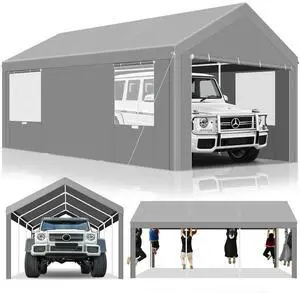 10X20ft Heavy Duty Carport with Removable Sidewall, Upgraded Premium Canopy Tent for Parties, Durable Waterproof and UV50+, Outdoor Gazebo for Wedding, Carport, Bussiness Event, Grey 10X20ft Heavy Duty Carport with Removable Sidewall, Upgraded Premium Canopy Tent for Parties, Durable Waterproof and UV50+, Outdoor Gazebo for Wedding, Carport, Bussiness Event, Grey