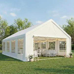 20x30 Heavy Duty Party Tent Outdoor Waterproof Canopy with 12 Church Windows & 8 Sidewalls, Built-in Sandbag, White Powder Coating Commercial Event Shelter Tents for Parties Wedding BBQ Patio 20x30 Heavy Duty Party Tent Outdoor Waterproof Canopy with 12 Church Windows & 8 Sidewalls, Built-in Sandbag, White Powder Coating Commercial Event Shelter Tents for Parties Wedding BBQ Patio