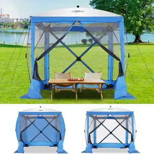 6x6 FT Pop up Gazebo, Popup Canopy Tent, Waterproof Screened in Gazebos,Portable Outdoor Small Screen Tents Sun Shelter,carpas para Patio for Camping, Garden and Backyard,Blue 6x6 FT Pop up Gazebo, Popup Canopy Tent, Waterproof Screened in Gazebos,Portable Outdoor Small Screen Tents Sun Shelter,carpas para Patio for Camping, Garden and Backyard,Blue
