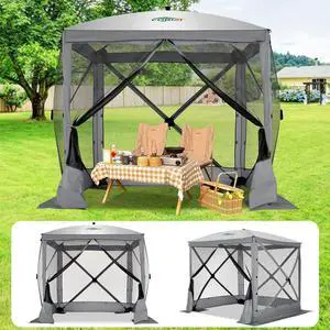 6x6 FT Pop up Gazebo, Popup Canopy Tent, Waterproof Screened in Gazebos,Portable Outdoor Small Screen Tents Sun Shelter,carpas para Patio for Camping, Garden and Backyard,Gray 6x6 FT Pop up Gazebo, Popup Canopy Tent, Waterproof Screened in Gazebos,Portable Outdoor Small Screen Tents Sun Shelter,carpas para Patio for Camping, Garden and Backyard,Gray