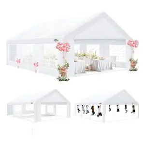 20x20 Party Tent Heavy Duty, Large Outdoor Wedding Tents for Parties with 6 Sidewalls & Built-in Sandbags,Waterproof Event Canopy Gazebo Commercial Tent for Camping,Carport,Patio,Windproof 20x20 Party Tent Heavy Duty, Large Outdoor Wedding Tents for Parties with 6 Sidewalls & Built-in Sandbags,Waterproof Event Canopy Gazebo Commercial Tent for Camping,Carport,Patio,Windproof