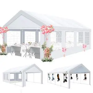 13x26 Party Tent Heavy Duty, Large Outdoor Wedding Tents for Parties with 8 Sidewalls & Built-in Sandbags,Waterproof Event Canopy Gazebo Commercial Tent for Carport,Camping,Patio,Windproof 13x26 Party Tent Heavy Duty, Large Outdoor Wedding Tents for Parties with 8 Sidewalls & Built-in Sandbags,Waterproof Event Canopy Gazebo Commercial Tent for Carport,Camping,Patio,Windproof
