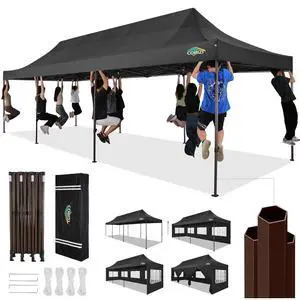 Heavy Duty 10x30 pop up Canopy, Commercial10x30 Party Tent for Parties Waterproof Gazebos with 8 Sidewalls, All Season Wind & Waterproof UPF50+,Stable Thickened Frame, Black Heavy Duty 10x30 pop up Canopy, Commercial10x30 Party Tent for Parties Waterproof Gazebos with 8 Sidewalls, All Season Wind & Waterproof UPF50+,Stable Thickened Frame, Black