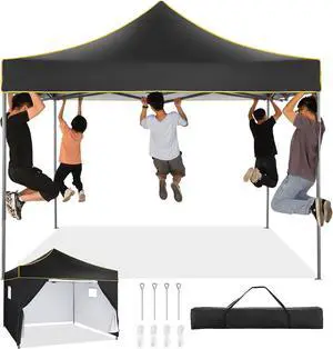 10x10 Heavy Duty Pop Up Canopy Tent for Event Commercial Instant Canopy with 4 Sidewalls, Outdoor Canopy UV 50+&Waterproof Portable Tent for Parties, Backyard, Black 10x10 Heavy Duty Pop Up Canopy Tent for Event Commercial Instant Canopy with 4 Sidewalls, Outdoor Canopy UV 50+&Waterproof Portable Tent for Parties, Backyard, Black