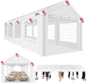 10x30FT Party Tent Heavy Duty for Parties(Better Than Galvanized), Powder Coating, Outdoor Wedding Gazebo Canopy Tent Carport BBQ Commercial with Removable Sidewall Windows,White 10x30FT Party Tent Heavy Duty for Parties(Better Than Galvanized), Powder Coating, Outdoor Wedding Gazebo Canopy Tent Carport BBQ Commercial with Removable Sidewall Windows,White