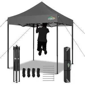 6.6x6.6 Heavy Duty Pop Up Canopy Tent, Commercial Gray 6.6x6.6 Heavy Duty Pop Up Canopy Tent, Commercial Gray